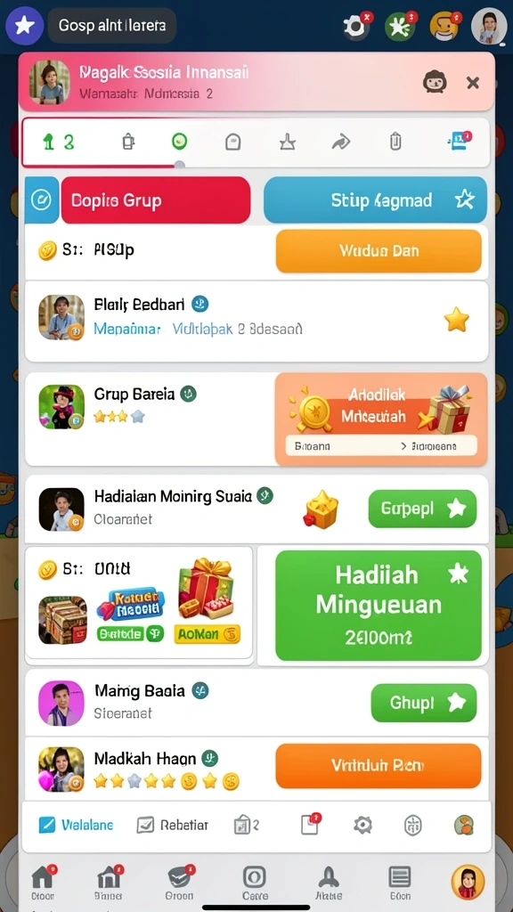 Screenshot menampilkan antarmuka permainan yang modern.