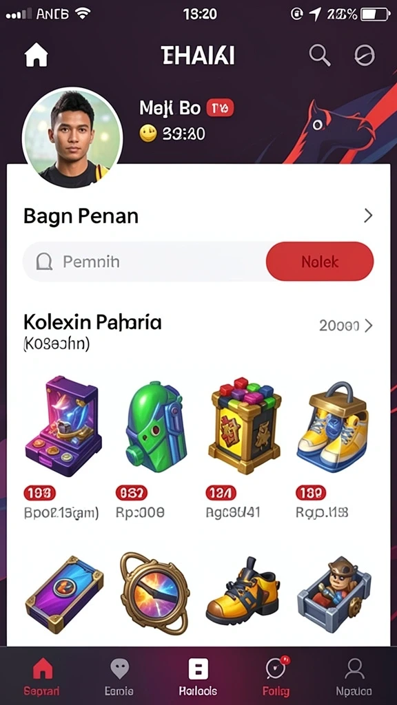 Tampilan awal aplikasi dengan desain yang menarik.