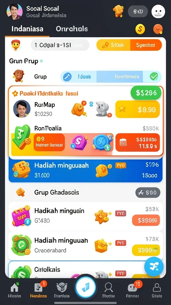 Fitur komunitas untuk berinteraksi dengan pemain lain.