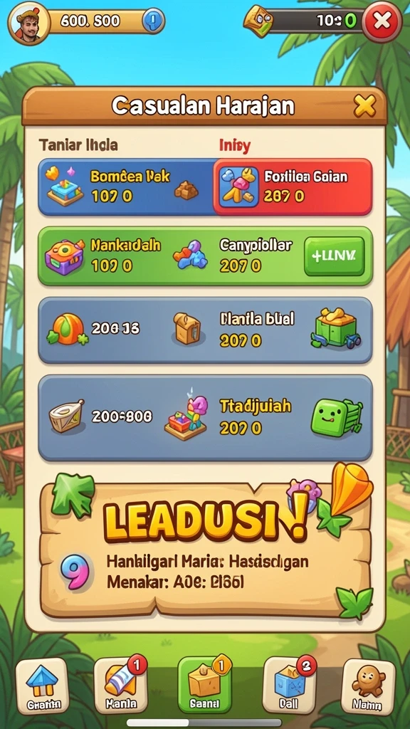 Tampilan menu utama yang menarik dan mudah dinavigasi.