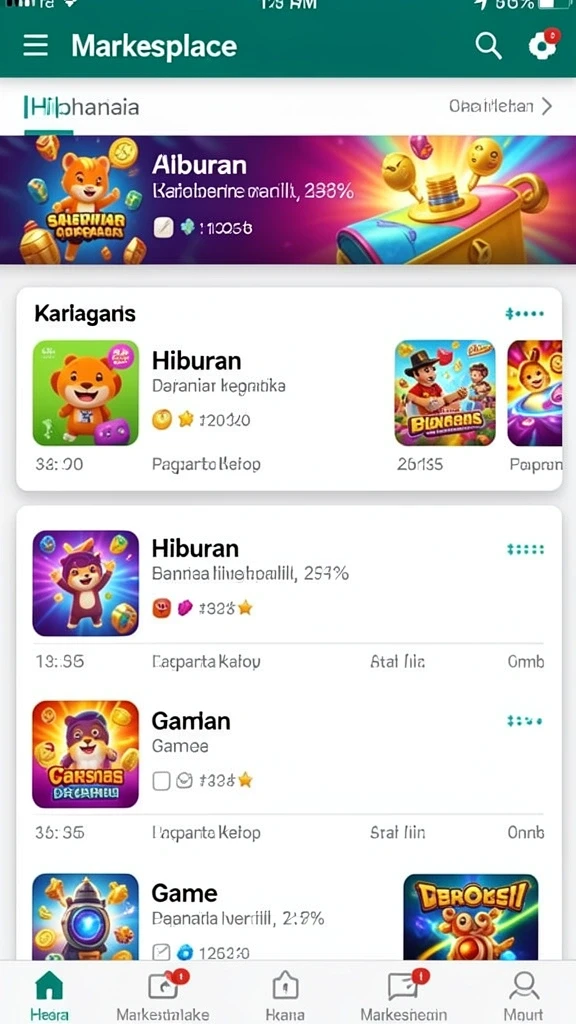 Variasi permainan yang sangat beragam.